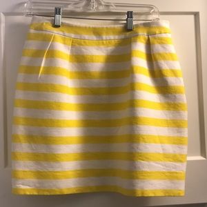 Yellow and white striped Kate Spade skirt